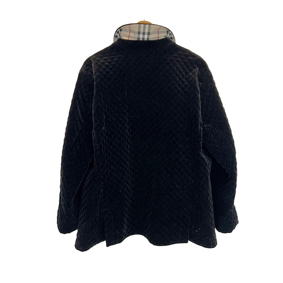 Burberry Vintage Black Velvet Jacket. Women's Semi-padded