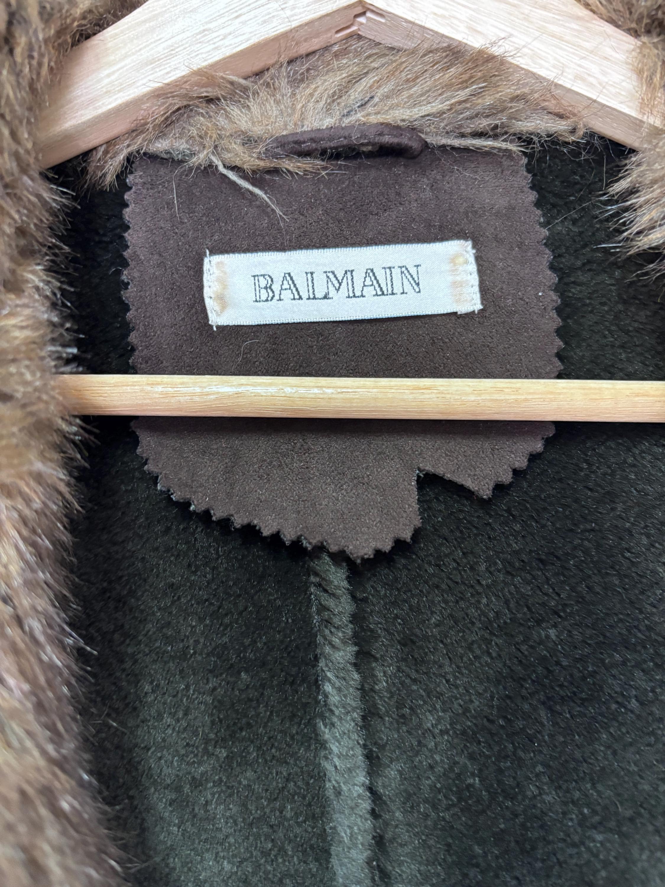 Balmain Brown のビンテージ ファー コート、ボヘミアン シックな