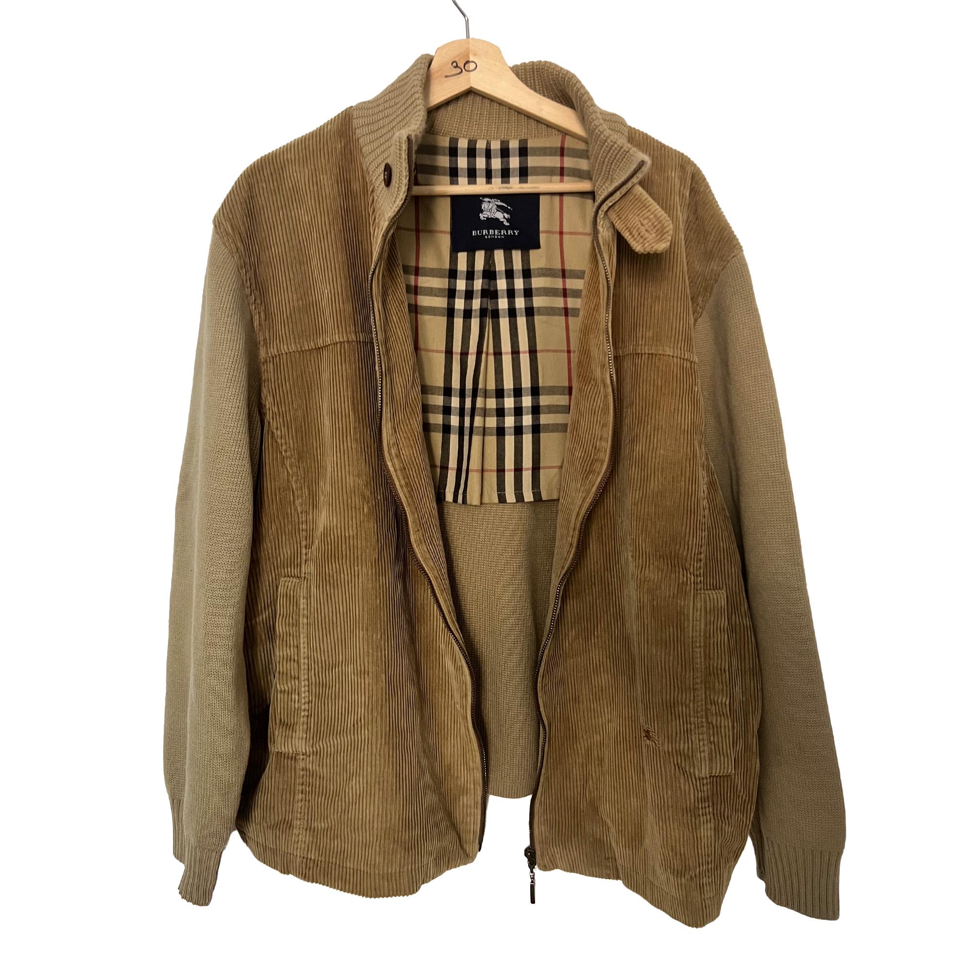 Burberrys 英国製 90s ウール＆キャメル Burberry Vintage Camel Corduroy and Wool Unisex Jacket. Men's