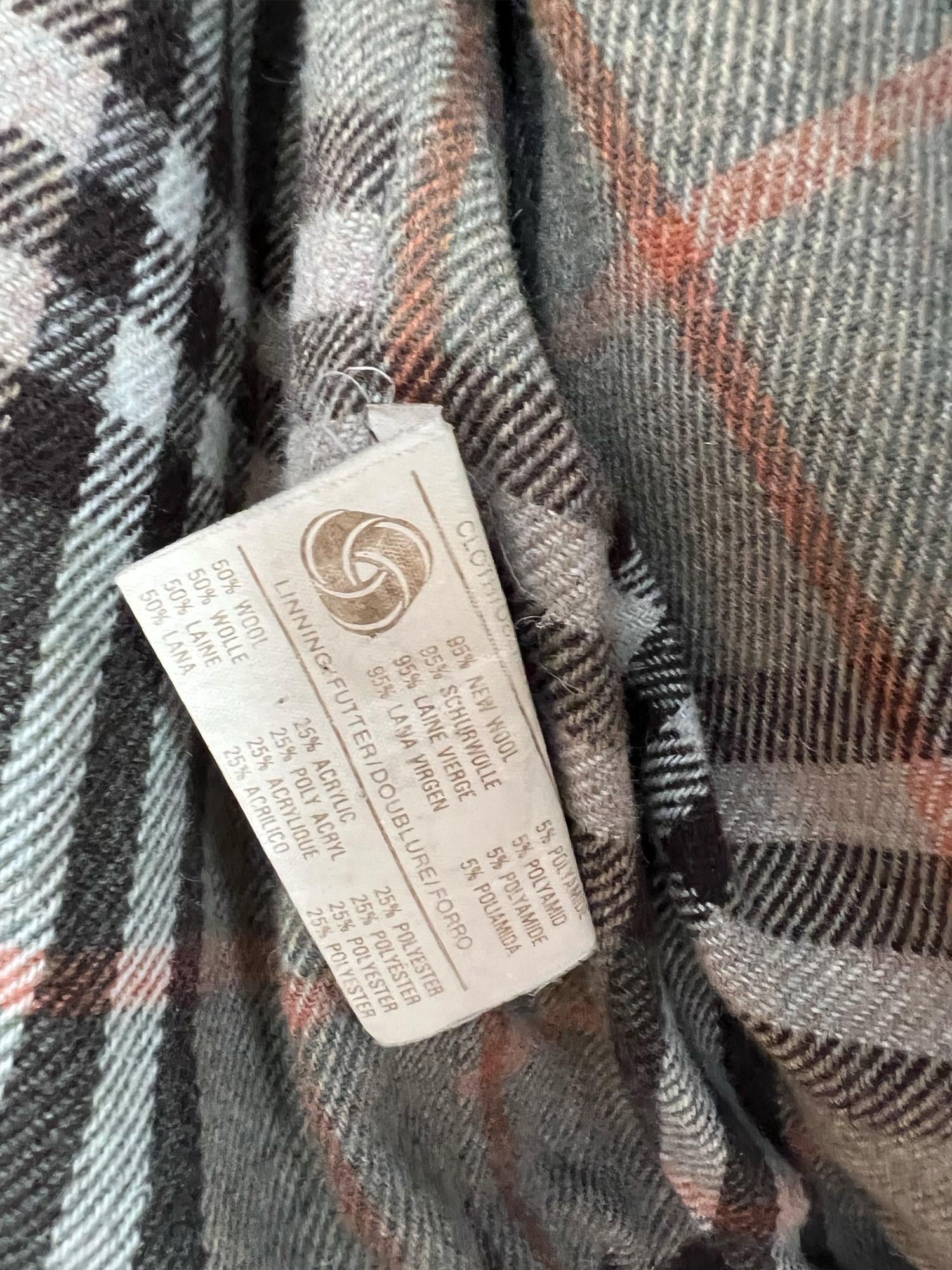 Burberry Vintage Dark Green Wool Harrington Jacket, 90s Men's Wool