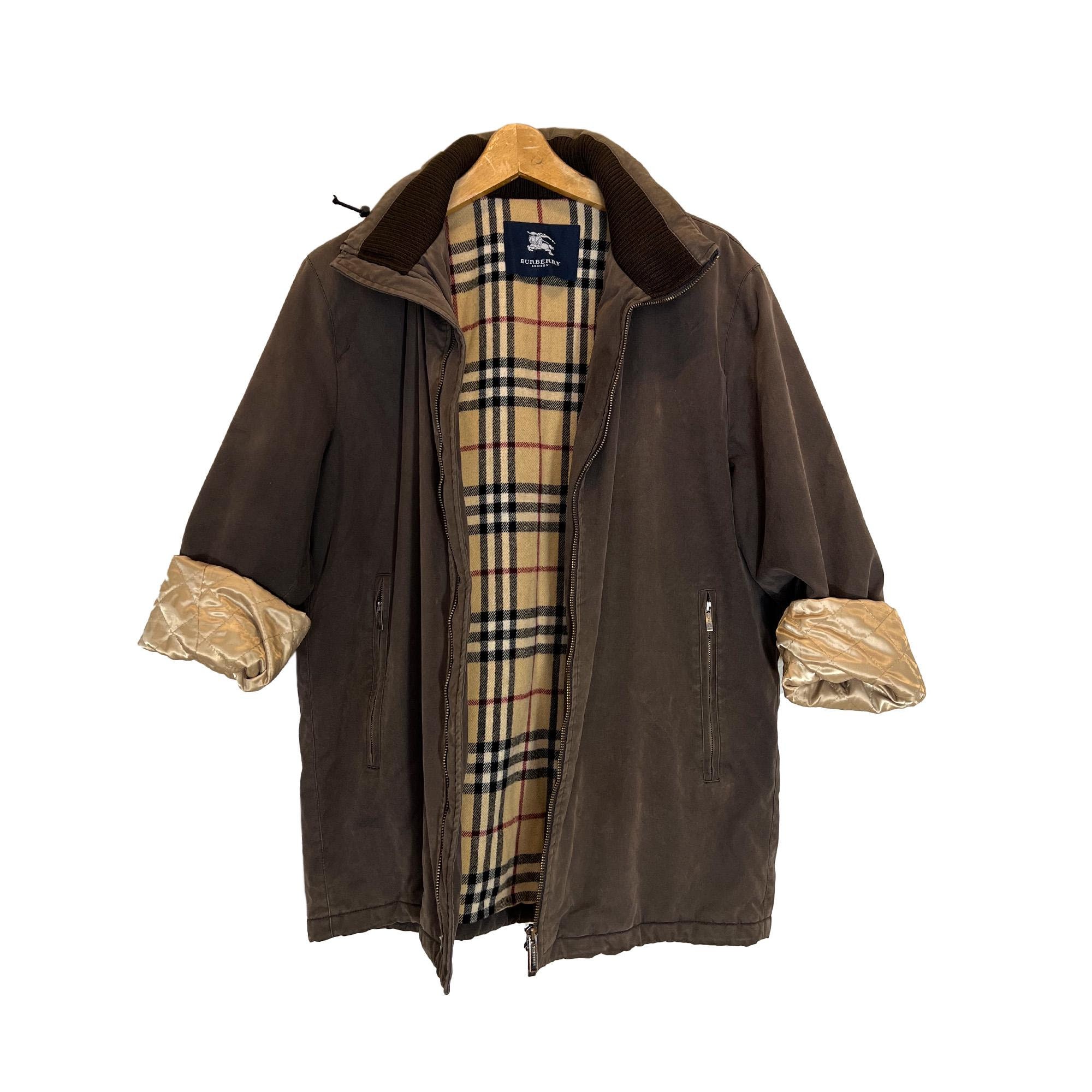 Burberry Vintage Semi-padded Brown Unisex Jacket, 90s Men's