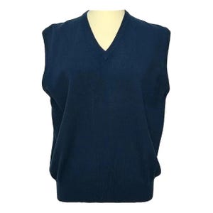 Gilet unisex vintage blu in lana Yves Saint Laurent, taglia L. Gilet preppy da uomo. Gilet YSL boho chic anni '70. Gilet regalo per lei.