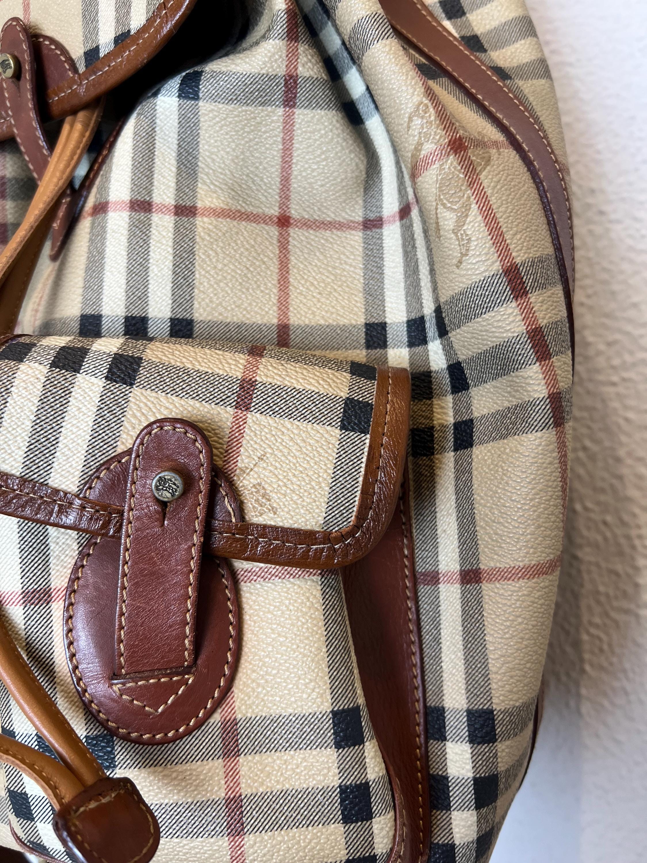 Vintage Burberry Backpack With Novacheck Leather Print. Burberry