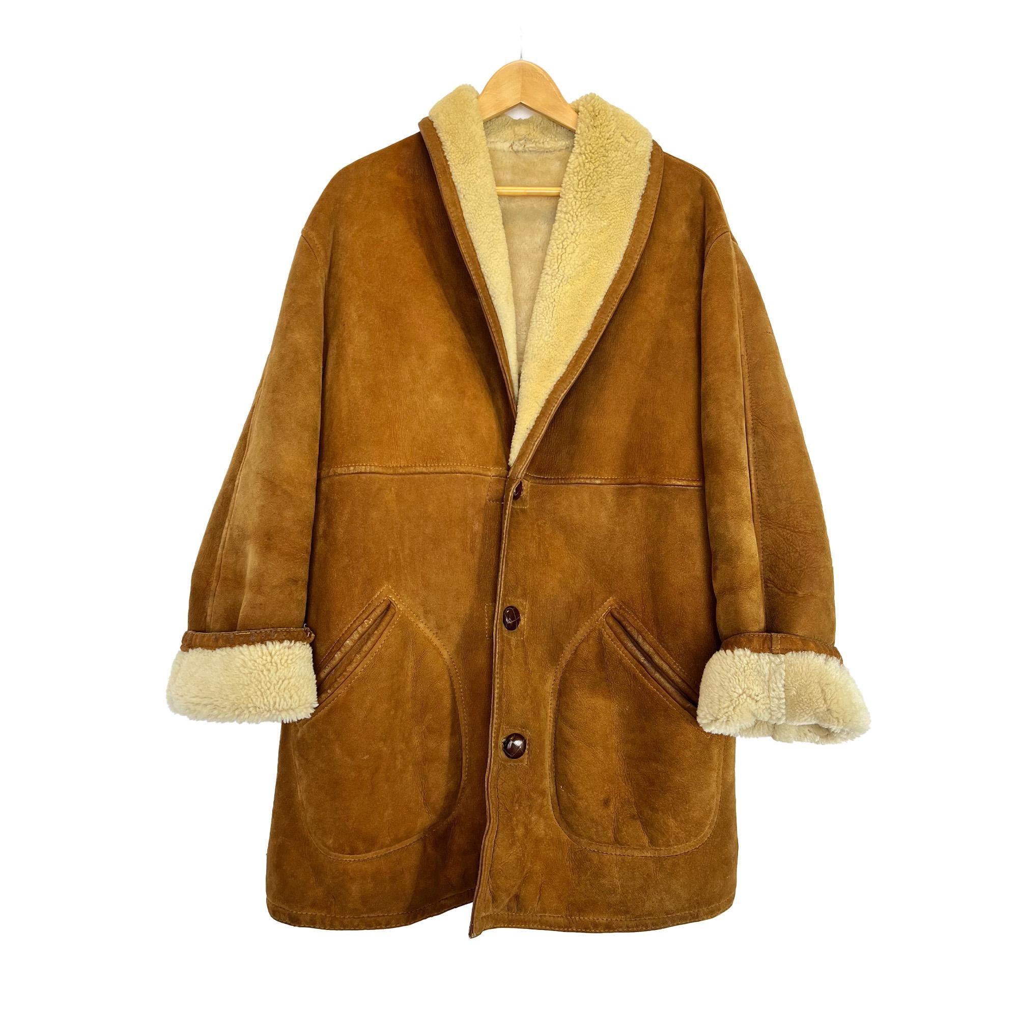 【PARTIMENTO】24FW SUEDE SHEARLING COAT Men shearling leather jacket taupe color Thomas | D'Arienzo