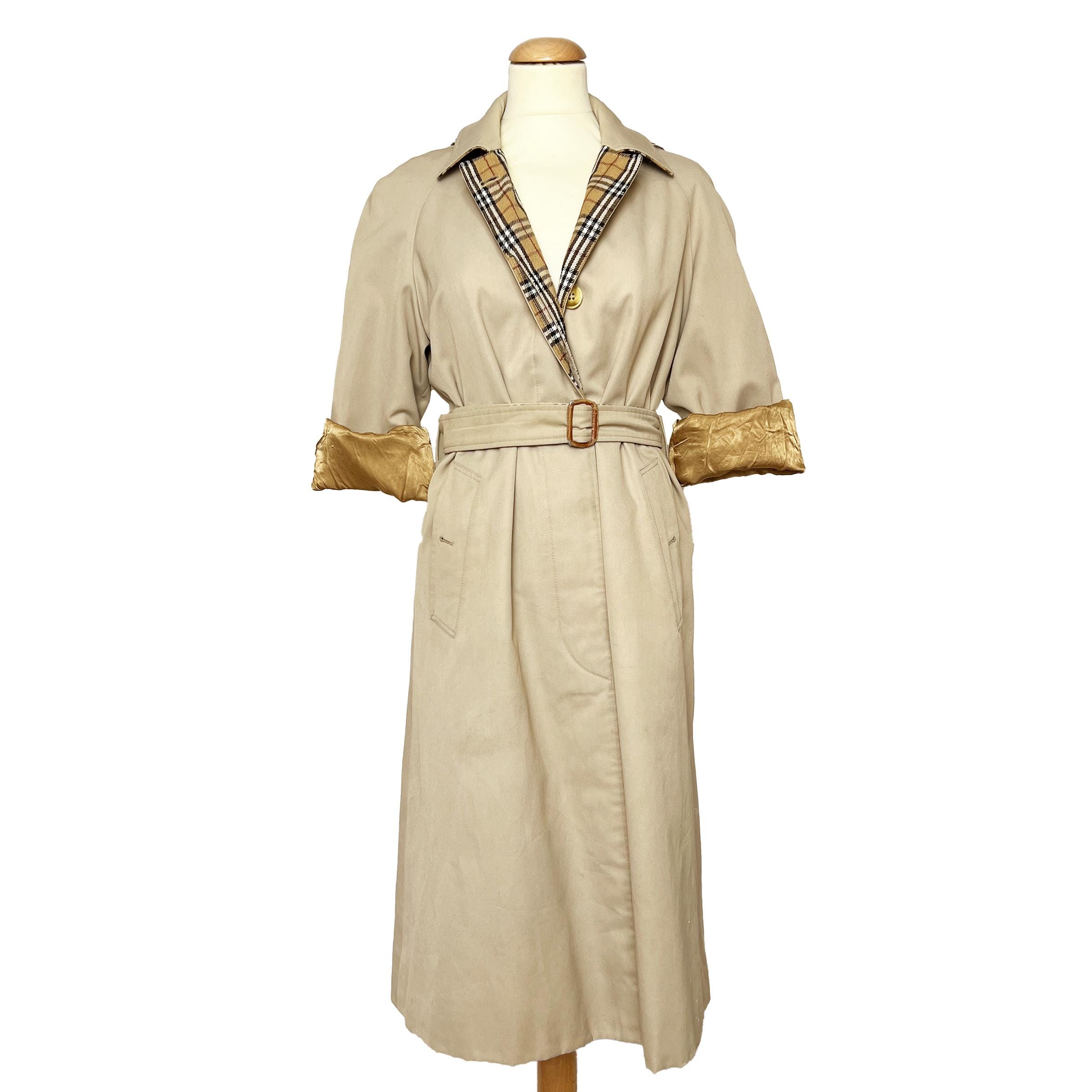 Burberry Vintage Oversized Trench Coat With Hood, Size S. Vintage