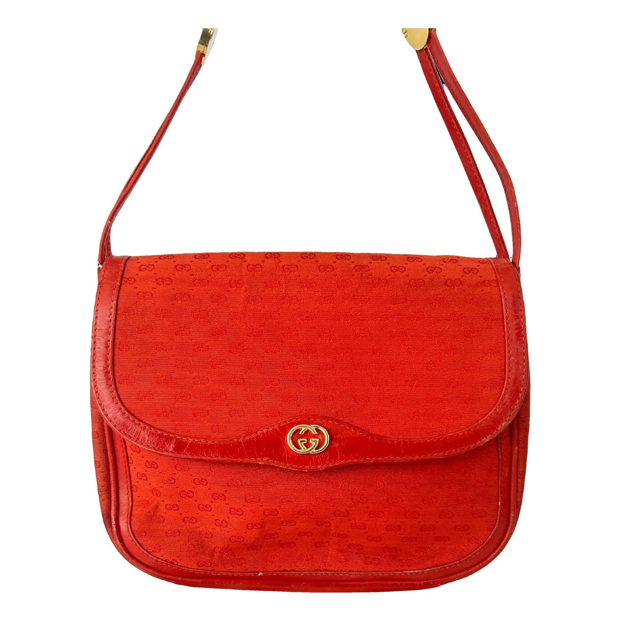 Red Leather Shoulder Strap Gucci - Etsy