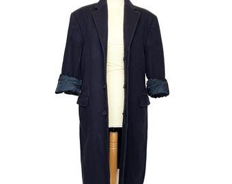 Vintage 90's Yves Saint Laurent YSL 100% Wool Gray Overcoat Jacket