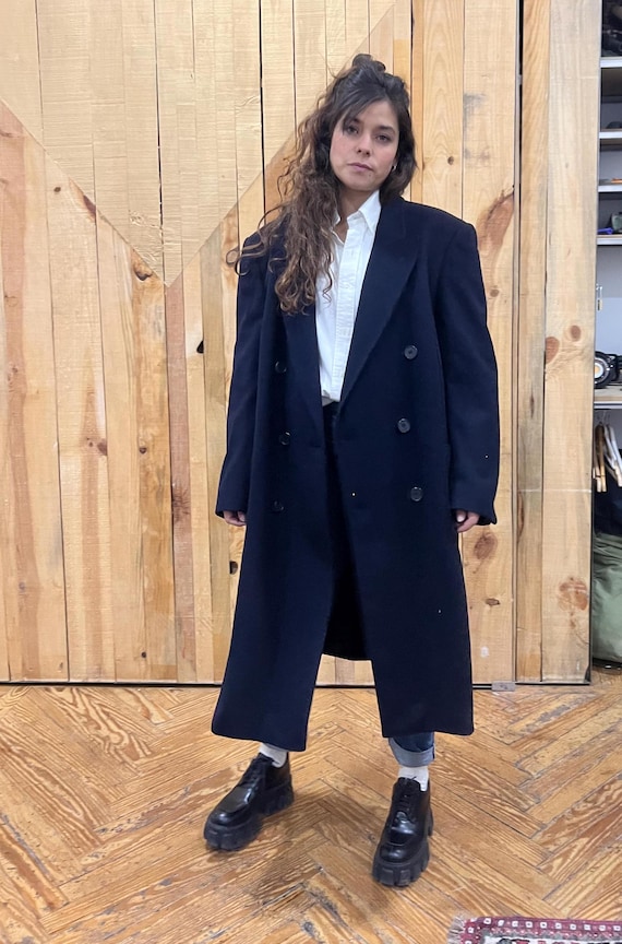 100% アウター SAINT LAURENT NAVY BLUE WOOL OVERSIZE COAT 100% アウター SAINT LAURENT NAVY BLUE WOOL OVERSIZE COAT