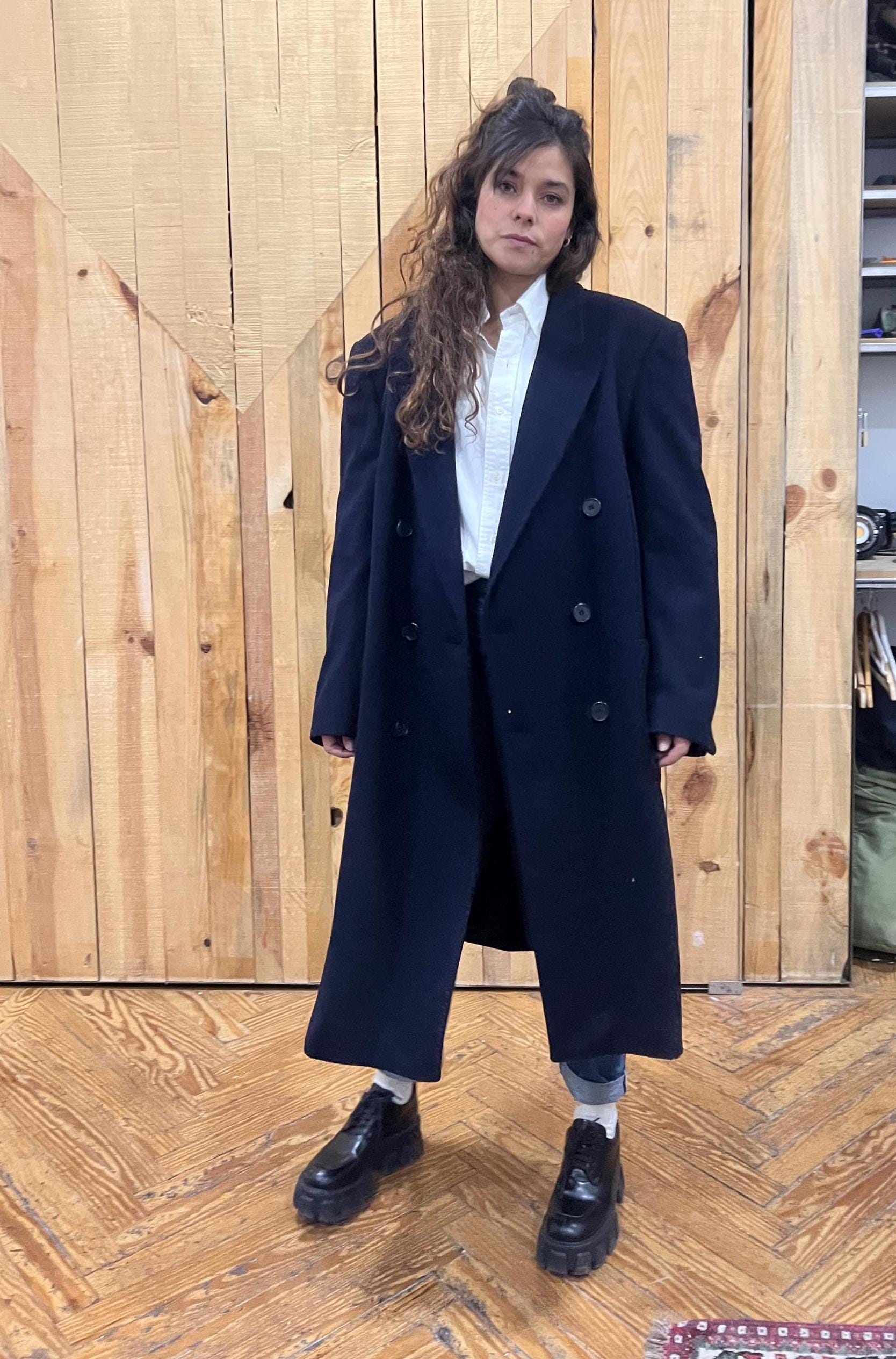 コート Saint Laurent Navy blue wool oversize coat Saint Laurent Navy Blue Wool Oversize Coat | italist, ALWAYS