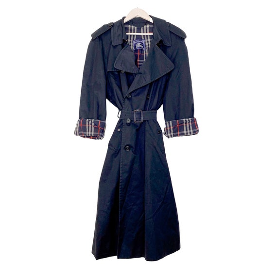 Burberry Vintage Oversized Trench Coat for Men, With Belt. Navy