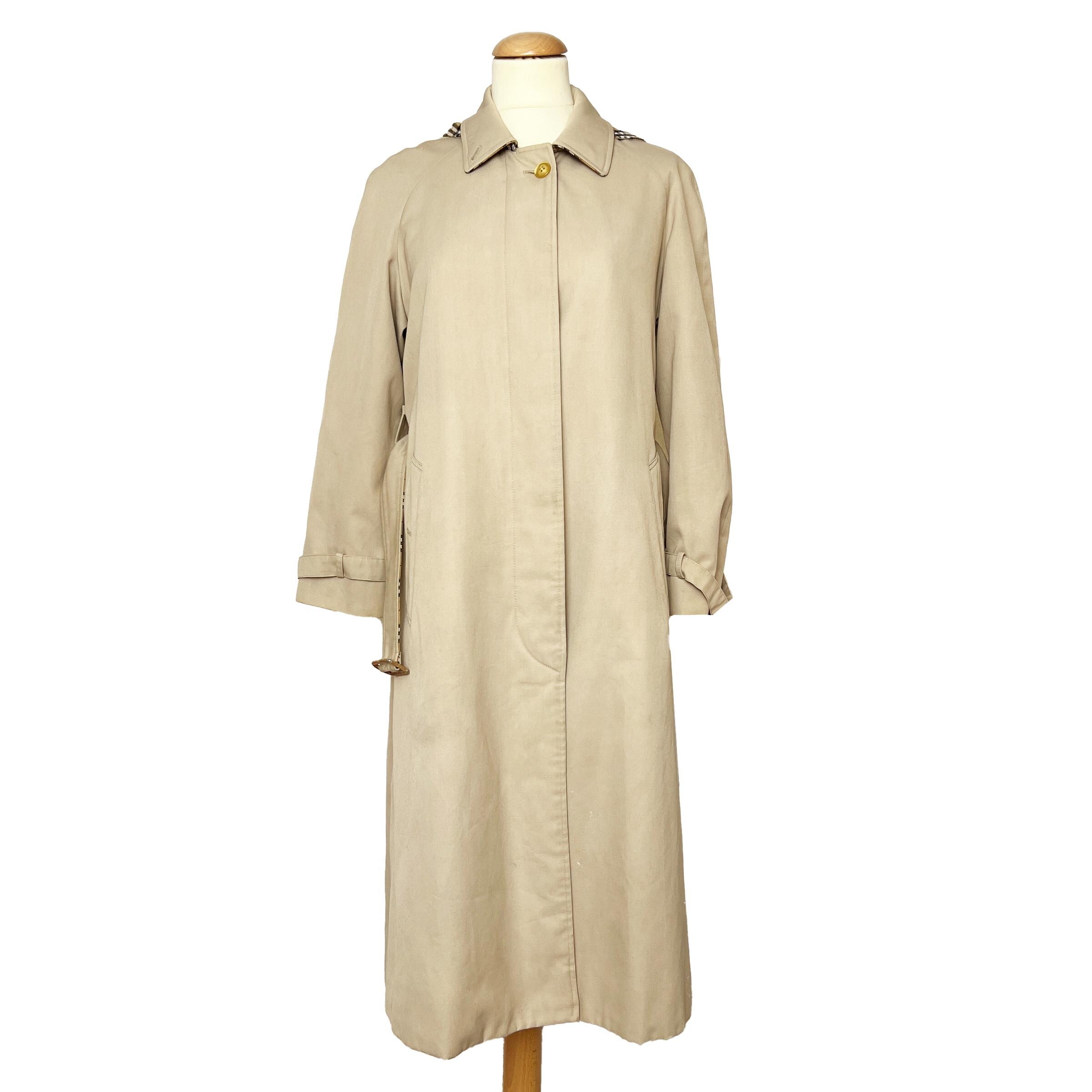 Burberry Vintage Oversized Trench Coat With Hood, Size S. Vintage