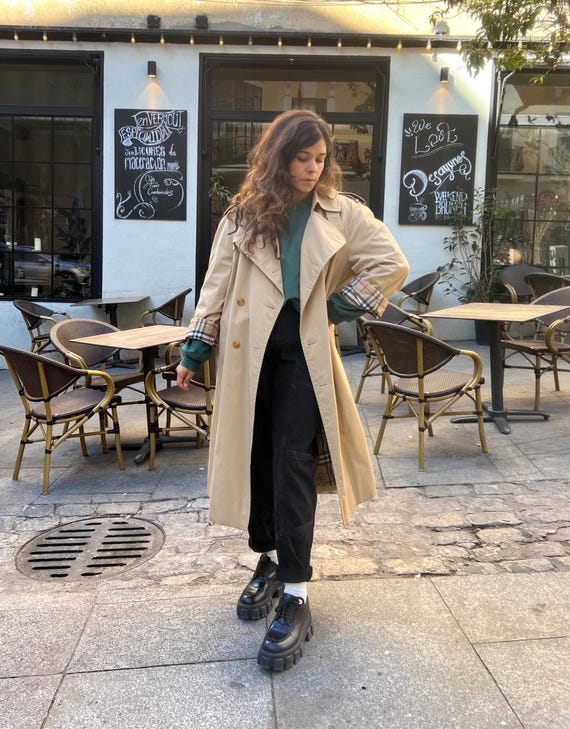 Burberry Vintage Oversized Unisex Trench Coat. Vintage Beige