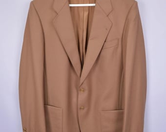 Vintage-Herrenblazer von Yves Saint Laurent in Senfbraun. Unisex-Oversize-Blazer von YSL aus den 2000er-Jahren. Größe M. YSL-Blazer als Geschenkidee für sie.