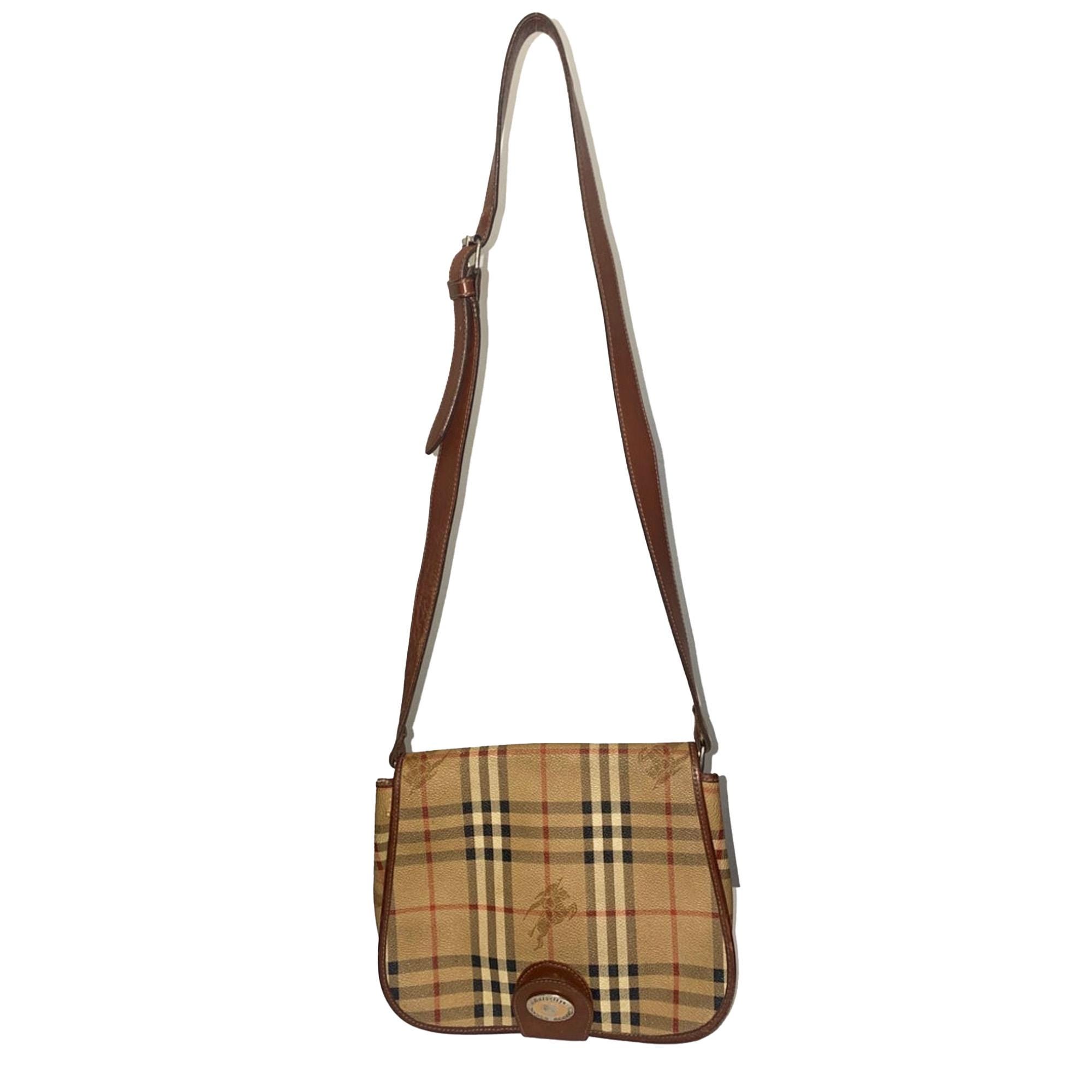 バッグ Burberry NovaCheck CrossBody Bag vintage Burberry Vintage Novacheck Leather Bag. Burberry Vintage