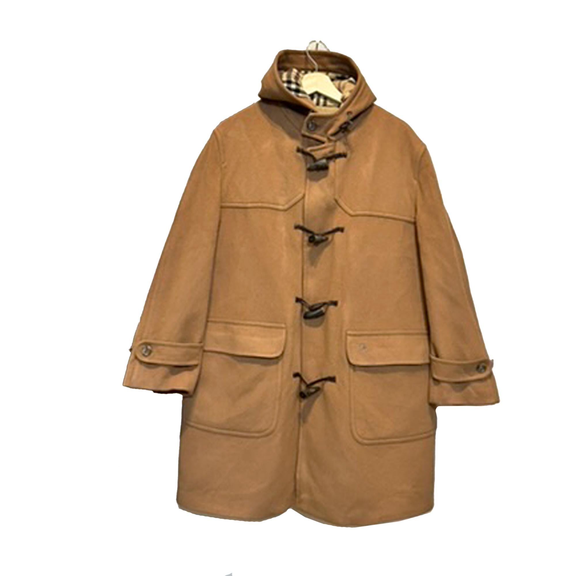 ジャケット・アウター 90s Burberry Balmacaan Coat wool camel Burberrys Long Wool Camel Hair Lined Houndstooth Trench Coat