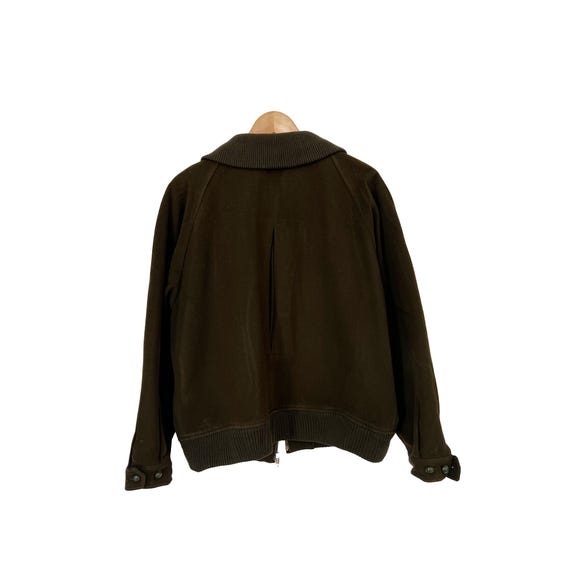 Burberry Vintage Dark Green Wool Harrington Jacket, 90s