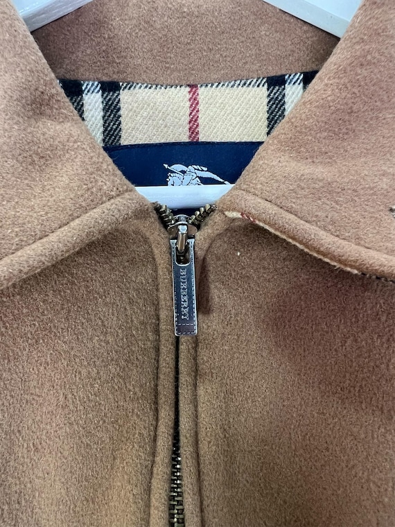 Vintage Burberry Harrington jasje van tabaksbruine wol. Wollen bomberjack  voor heren. Uniseks. Maat XL. Burberry-cadeaus voor hem. - Etsy Nederland