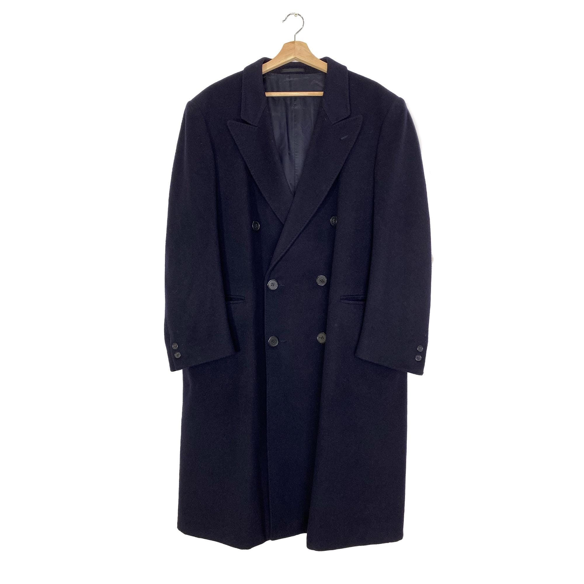 コート SAINT LAURENT NAVY BLUE WOOL OVERSIZE COAT Yves Saint Laurent Vintage Oversized Wool Unisex Coat