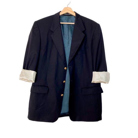 イヴ・サンローランのヴィンテージ・ネイビーブルーのメンズブレザー