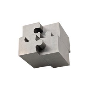1.5&quot; Wire EDM Puzzle Cube - Zero Tolerance Stainless Steel Machining. Office or Desk Accessory, Gadget & Art - Metal Fidget Toy