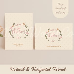 Mother’s Day Card – Printable Greeting Card – Vertical & Horizontal – 5x7” or A6 – Cozy Handmade Style – Instant Download