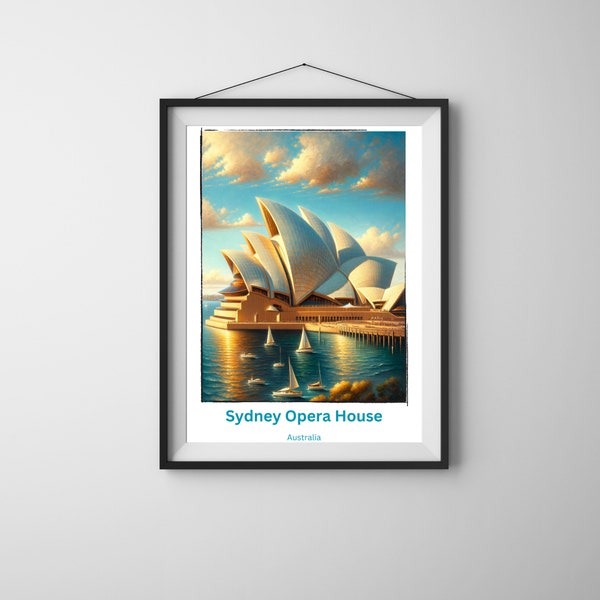 Sydney Opera House Print | Australia Wall Art | Travel Decor Gift | Unique Sydney Art | Opera Lovers Home Decoration