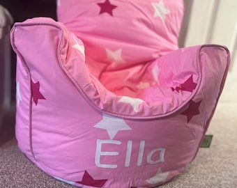Personalised Toddler Bean Bag Chair: Vinyl Name, Custom Colors
