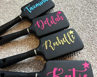 Personalised Paddle Hair Brush: Custom Name Hair Accessories for Her Him