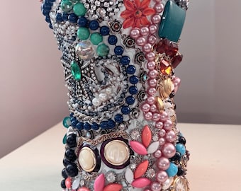 One of a Kind Bedazzled Vase