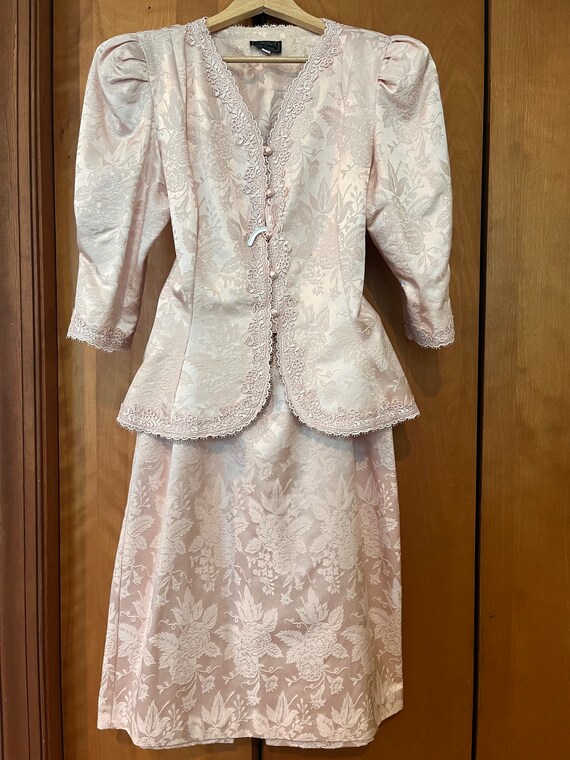 1980s Vintage Blush Pink Suit