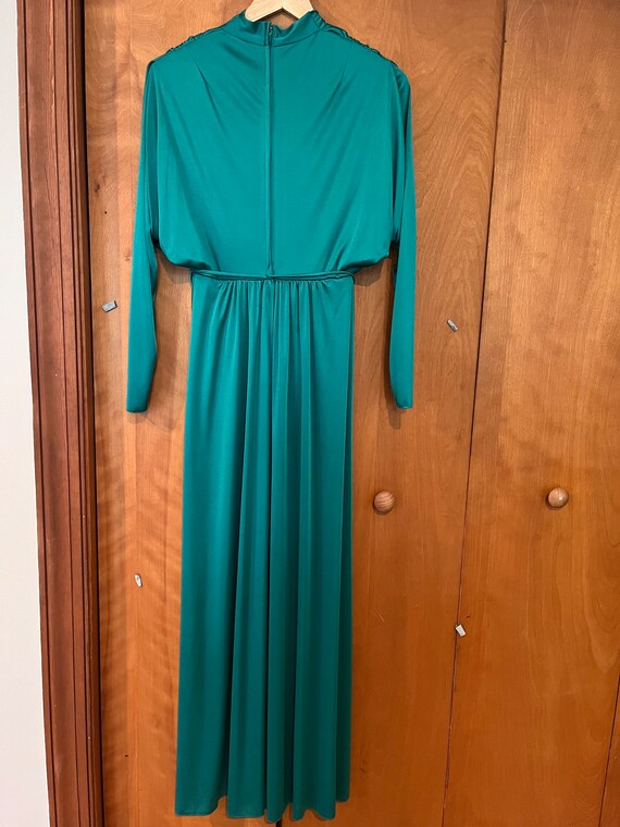 Vintage 1970s Teal Floor-Length Dress