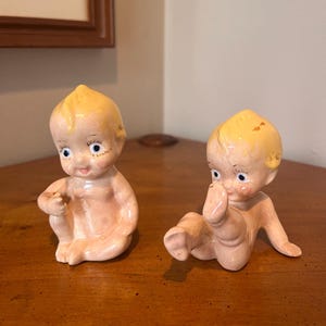 2 Kewpie Doll Ceramic Figurines 1950s