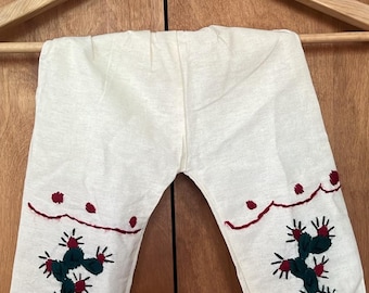 Cotton Hand Embroidered Cactus Pants Baby
