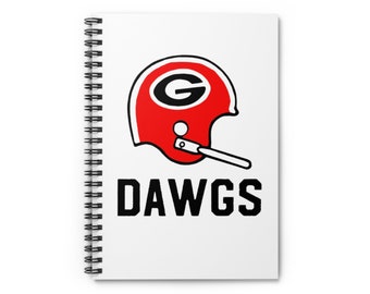Georgia Bulldogs Vintage Helm Spiraal Notebook Journal - Gelinieerd Lijn