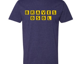 T-shirt de baseball d'Atlanta avec inscription gaufrée Braves