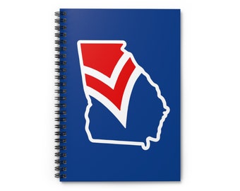 Throwback Atlanta Braves State Stripes Spiral Notebook Journal - Ruled Line