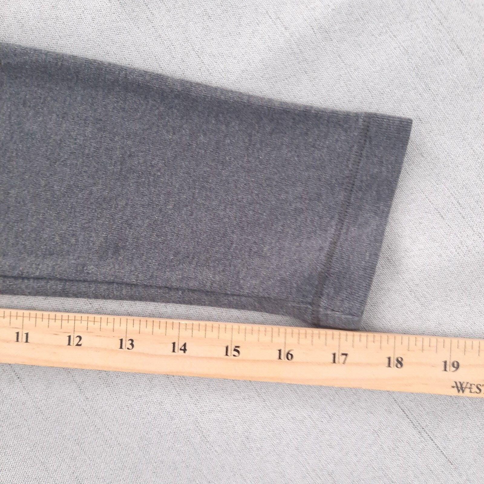 Eddie Bauer Gray V Neck Sweater Women's Large Cotton Pullover Long