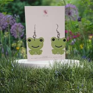 Smiling Frog Dangle Earrings