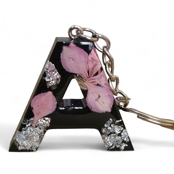 Letter "A" Flower Key Chain