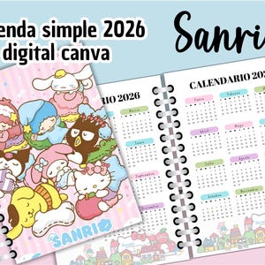 Digitale Kawaii Planner 2026 - Eenvoudig - Bewerkbaar in Canva - Digitaal - Spaans