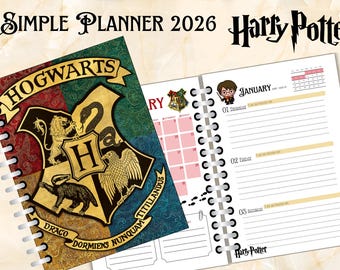 Simple Planner 2026 Harry P. - canva - English - Wizard - School of Magic - digital