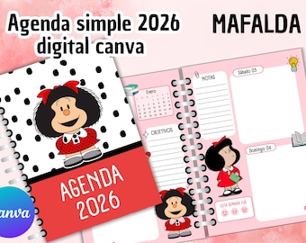 Digital Mafal 2026 Planner - editable in Canva - Spanish - diary - digital planner
