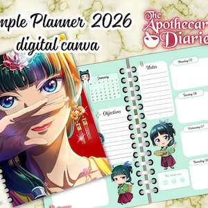 digital Simple planner 2026 kusuriya no hitorigoto - the apothecary diaries - English - maomao - jinshi