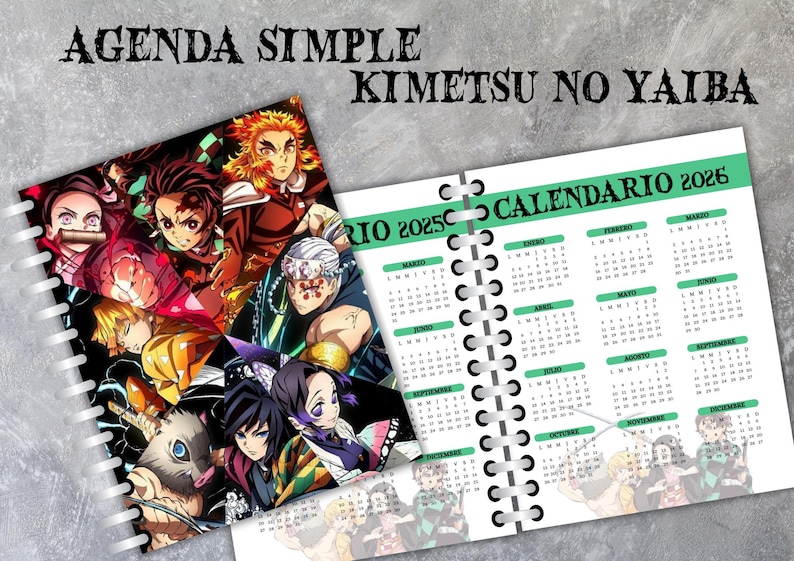 Kimetsu No Yaiba 2025 Anime Agenda Editable in Canva Planner Etsy