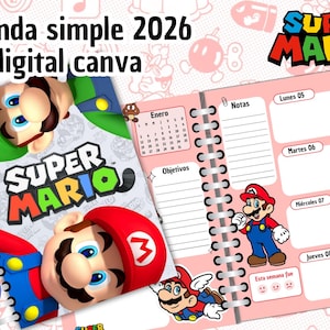 digital agenda simple Mario 2026 - Español - digital - canva