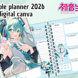 digital Simple planner hatsune miku 2026 - English - digital vocaloid