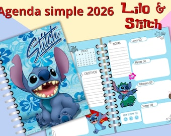 Simple Lilo and Stitch 2026 Diary - Editable in Canva - Diary - Planner
