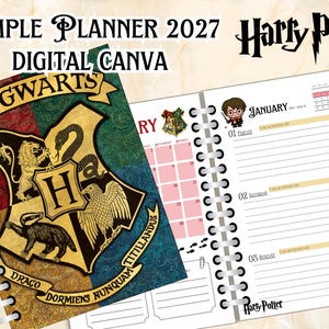 digital Simple Planner 2027 Harry P. - canva - English - Wizard - School of Magic - digital