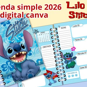 digital Agenda 2026 simple de Stit - editable en canva - diary - planner Español digital
