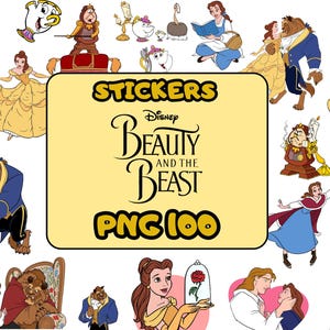 Beauty and the Beast Stickers - PNG Format - Belle - Beast - Movie